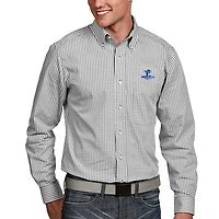 Men's Antigua White Seton Hall Pirates Associate Woven Long Sleeve Button-Down Shirt