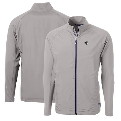 Veste hybride recyclée entièrement zippée pour homme, modèle Cutter & Buck Gray Seton Hall Pirates, grande taille, Adapt Eco Knit