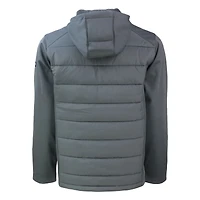 Veste à capuche hybride en softshell recyclée entièrement zippée pour homme, coupeur et buck gris, Seton Hall Pirates Evoke