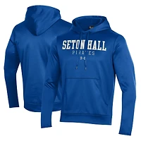 Sweat à capuche polaire Under Armour bleu Seton Hall Pirates pour homme