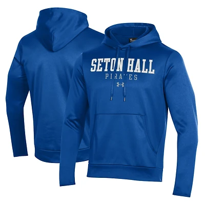 Sweat à capuche polaire Under Armour bleu Seton Hall Pirates pour homme