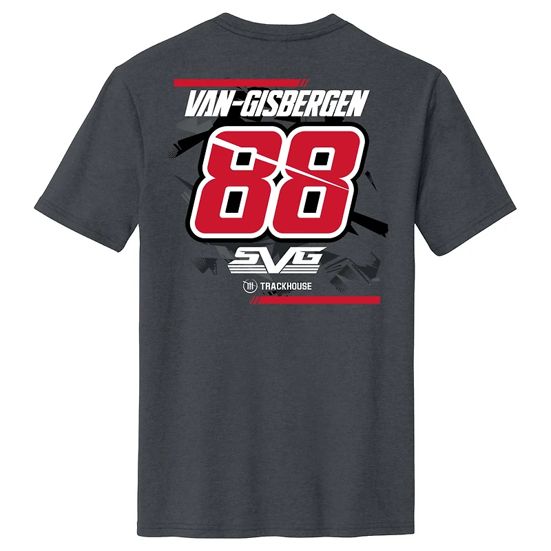 Men's Checkered Flag Sports Charcoal Shane van Gisbergen WeatherTech Name & Number T-Shirt