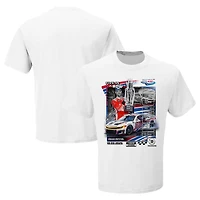 T-shirt blanc à damier pour homme Shane van Gisbergen, vainqueur de la course Bank of America ROVAL 400 2025