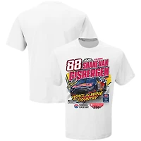 T-shirt blanc à damier pour homme, Shane van Gisbergen, vainqueur de la course Toyota/SaveMart 350 2025