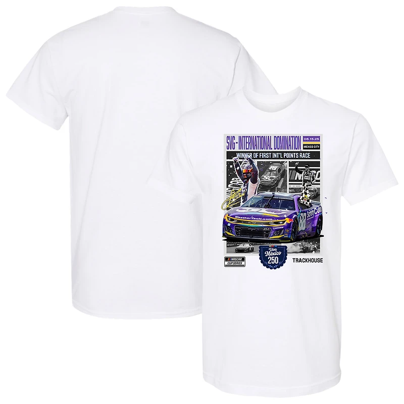 T-shirt blanc à damier pour homme, Shane van Gisbergen, vainqueur de la course Viva Mexico 250 2025