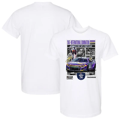 T-shirt blanc à damier pour homme, Shane van Gisbergen