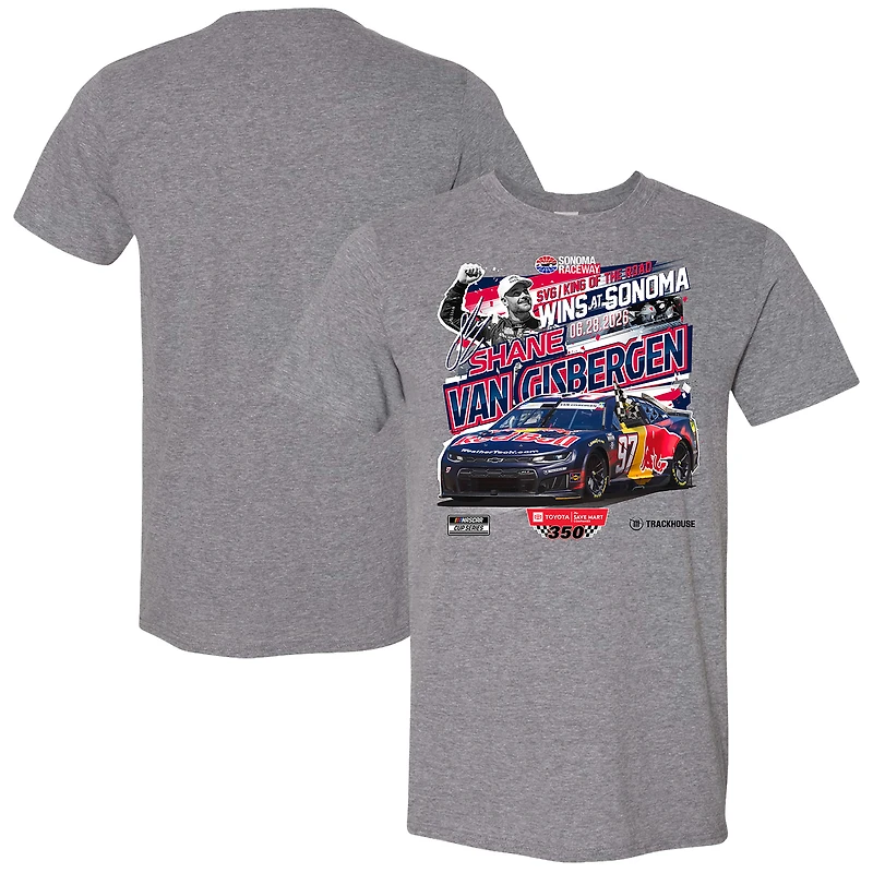 Men's Classic Ink Heather Gray Shane van Gisbergen Toyota/Save Mart 350 Race Winner T-Shirt