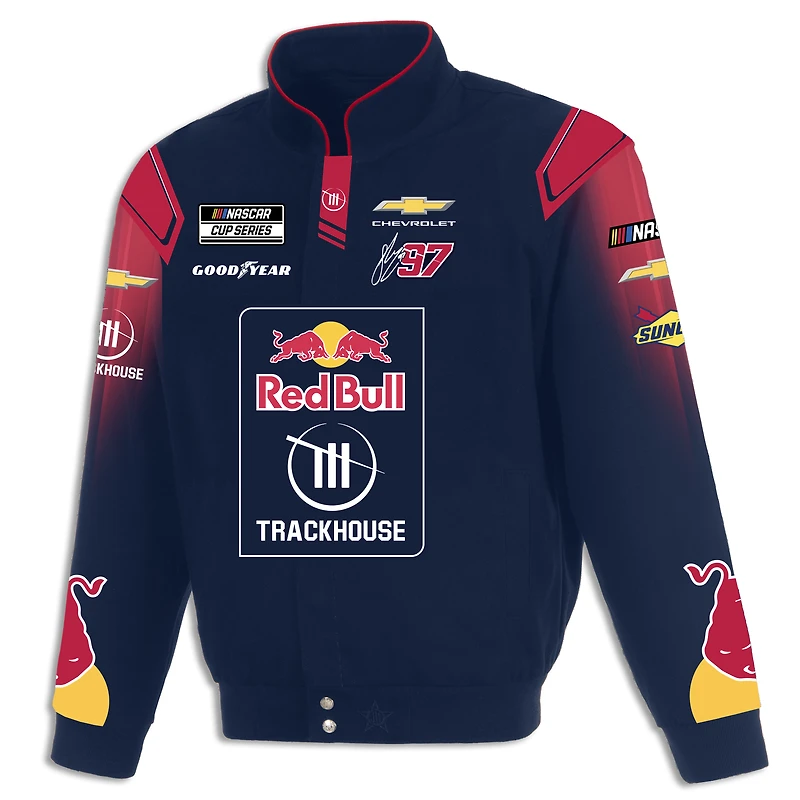 Men's JH Design Navy Shane van Gisbergen 2026 Trackhouse Red Bull Full-Snap Twill Racing Jacket