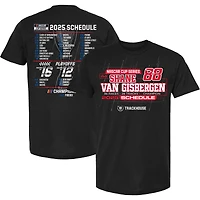 Men's Trackhouse Racing Team Collection Black Shane van Gisbergen 2025 NASCAR Cup Series Schedule T-Shirt