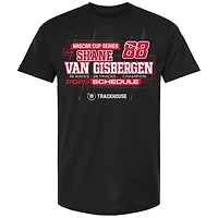 Men's Trackhouse Racing Team Collection Black Shane van Gisbergen 2025 NASCAR Cup Series Schedule T-Shirt