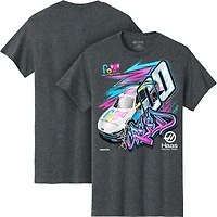 Men's Haas Factory Team  Heather Charcoal Sheldon Creed Friends of Jaclyn Car T-Shirt