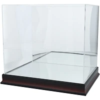 Antique Mahogany Helmet Display Case with Mirror Back - UV Protected