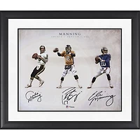 Archie Manning Eli Manning & Peyton Manning Multi-Signed Framed 16" x 20" Manning Family Generations Collage Photograph