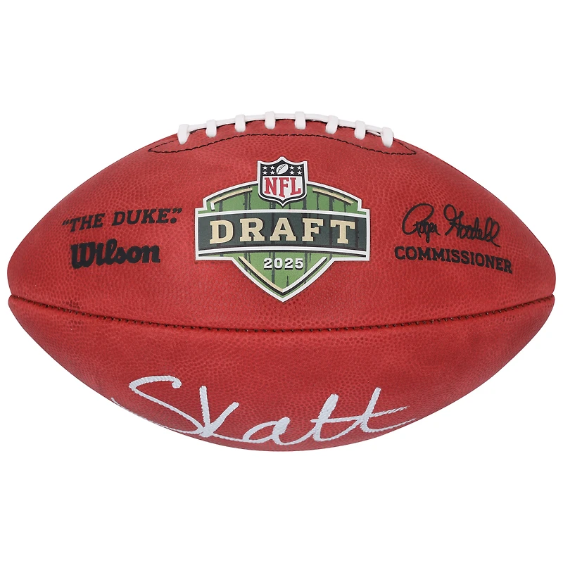 Cam Skattebo New York Giants Autographed 2025 NFL Draft Wilson Duke Football