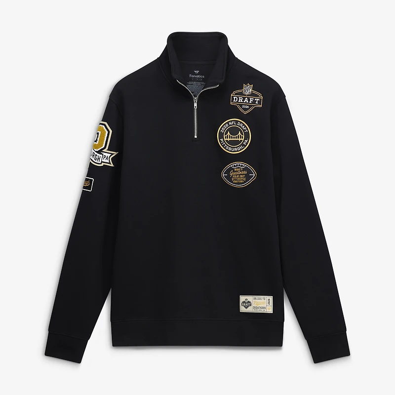Men's Fanatics  Black Shield Merchandise 2026 NFL Draft Quarter-Zip Pullover