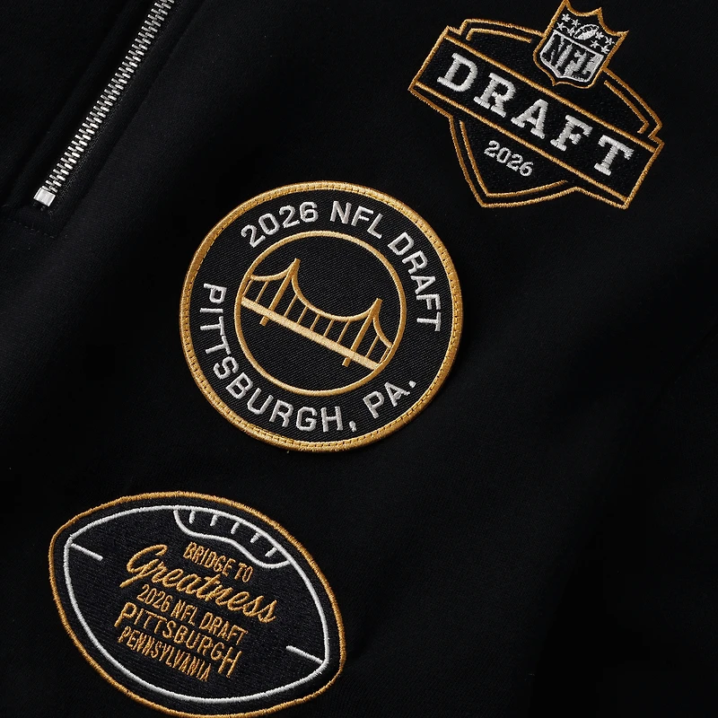 Men's Fanatics  Black Shield Merchandise 2026 NFL Draft Quarter-Zip Pullover