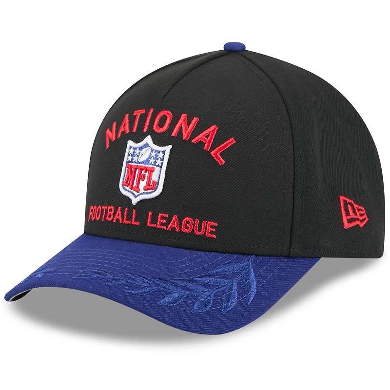 Men's New Era Black/Navy 2025 NFL Draft 9FORTY A-Frame M-Crown Adjustable Hat