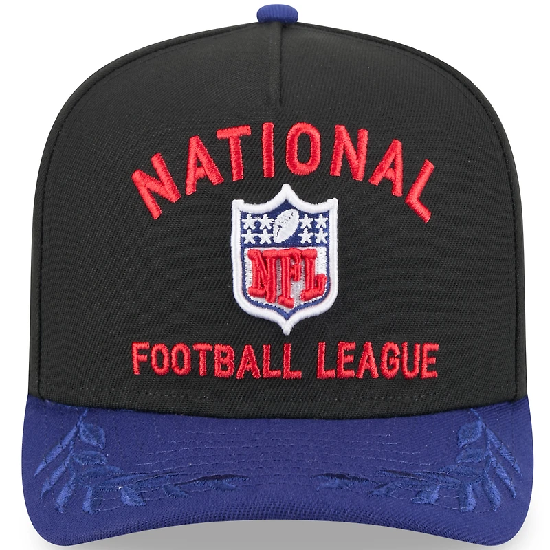 Men's New Era Black/Navy NFL 2025 NFL Draft A-Frame 9FIFTY Snapback Hat