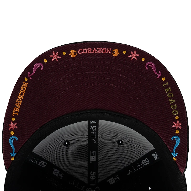 Men's New Era Black NFL Hasta La Muerte 59FIFTY Fitted Hat