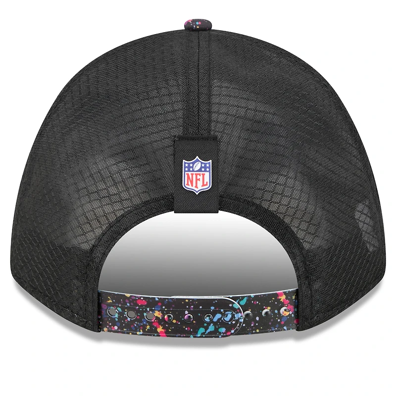 Casquette ajustable 9FORTY NFL Crucial Catch 2025 New Era pour homme avec logo Black Shield