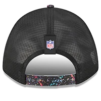 Casquette ajustable 9FORTY NFL Crucial Catch 2025 New Era pour homme avec logo Black Shield