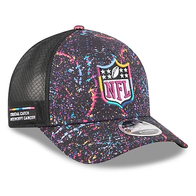 Casquette ajustable 9FORTY NFL Crucial Catch 2025 New Era pour homme avec logo Black Shield