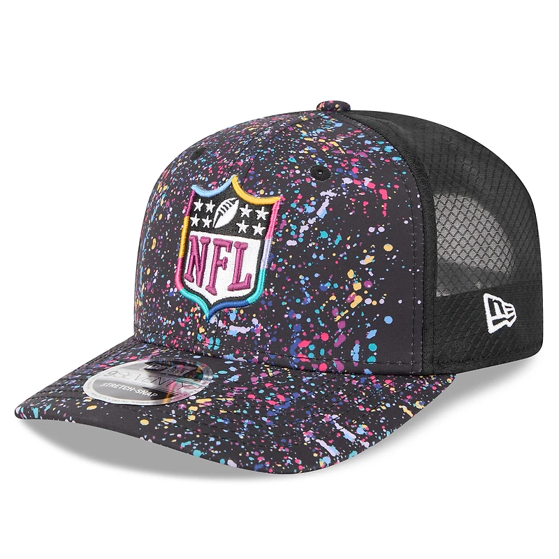Casquette ajustable New Era 9SEVENTY avec logo Black Shield 2025 NFL Crucial Catch pour homme