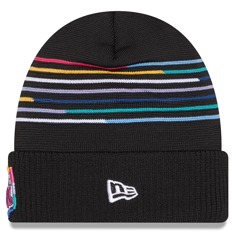 Men's New Era Black Shield Logo 2025 NFL Crucial Catch Cuffed Knit Hat