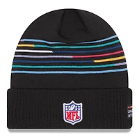 Men's New Era Black Shield Logo 2025 NFL Crucial Catch Cuffed Knit Hat