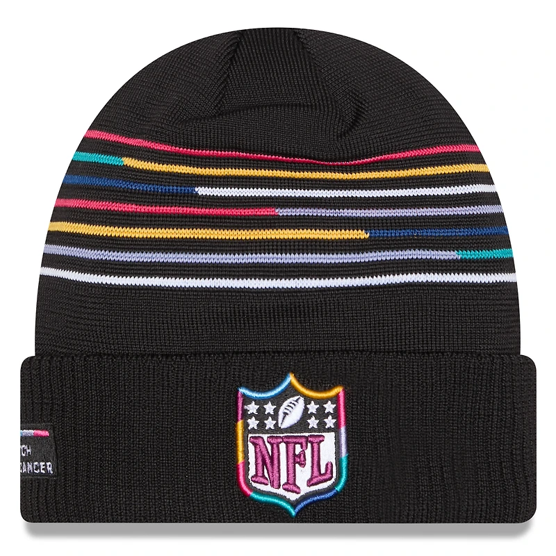 Men's New Era Black Shield Logo 2025 NFL Crucial Catch Cuffed Knit Hat