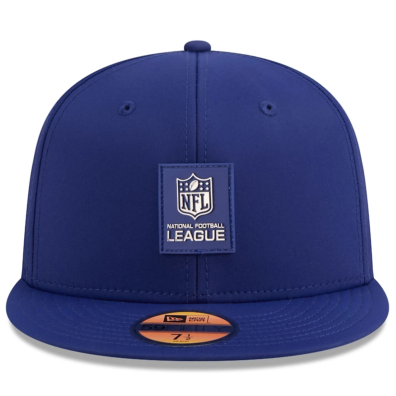 Casquette ajustée NFL 2025 Sideline 59FIFTY bleu marine New Era pour homme