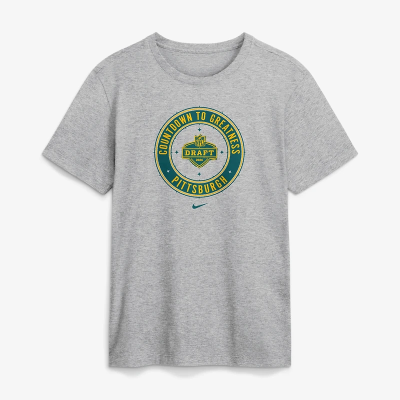 Men's Nike Heather Gray 2026 NFL Draft Countdown to Greatness Circle T-Shirt