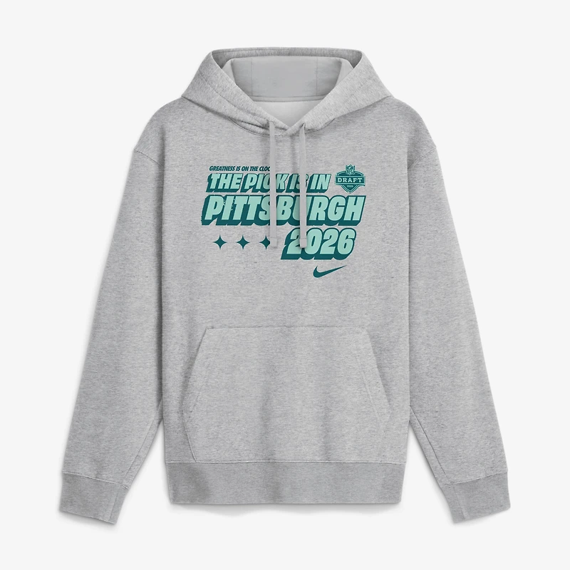 Men's Nike  Heather Gray 2026 NFL Draft Pick Is Fleece Hoodie