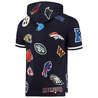 Men's Pro Standard Navy NFL League Wordmark Short Sleeve Pullover Hoodie