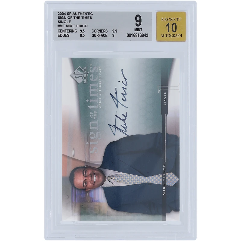 Mike Tirico Autographed 2004 Upper Deck SP Authentic Sign of the Times #MT BGS Authenticated 9/10 Card - 9.5,9.5,8.5,9 Subgrades