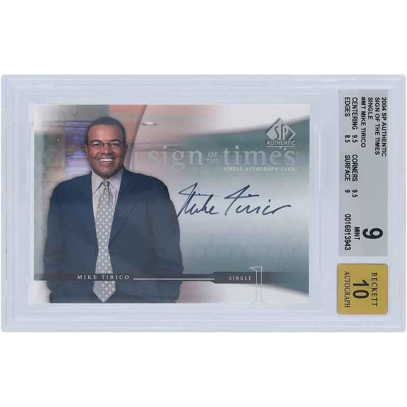 Mike Tirico Autographed 2004 Upper Deck SP Authentic Sign of the Times #MT BGS Authenticated 9/10 Card - 9.5,9.5,8.5,9 Subgrades