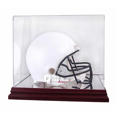Vitrine de présentation du logo de l'équipe de football fantastique NFL en acajou avec dos miroir