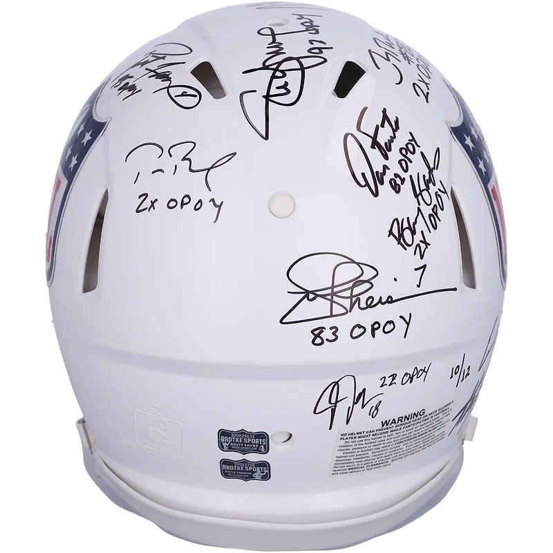 NFL Offensive Players of the Year Autographed Riddell NFL Shield White Speed Authentic Helmet with 16 Signatures & Multiple Inscriptions - Limited Edition of 12
