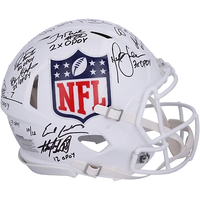 NFL Offensive Players of the Year Autographed Riddell NFL Shield White Speed Authentic Helmet with 16 Signatures & Multiple Inscriptions - Limited Edition of 12