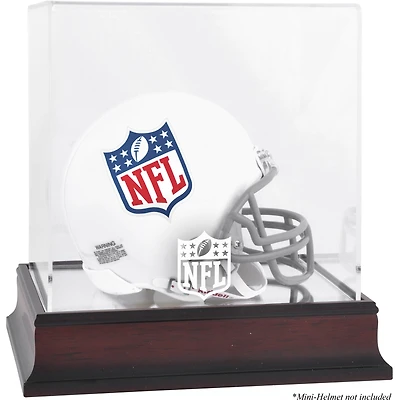NFL Shield Mahogany Logo Mini Helmet Display Case