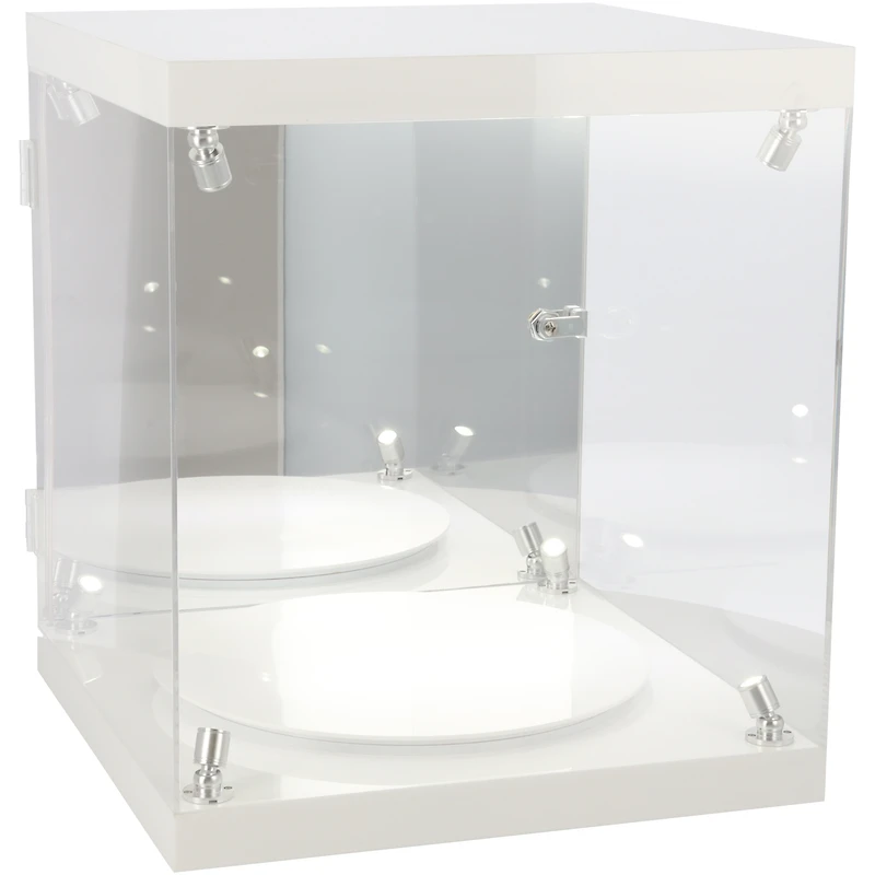Vitrine de présentation de casque pleine grandeur à éclairage LED rotatif de qualité supérieure