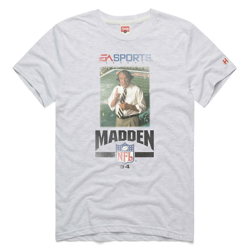 Unisex Homage Ash Madden NFL '94 Cover Tri-Blend T-Shirt