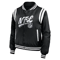 Veste aviateur entièrement zippée WEAR by Erin Andrews Black Shield Merchandise pour femme