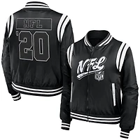 Veste aviateur entièrement zippée WEAR by Erin Andrews Black Shield Merchandise pour femme