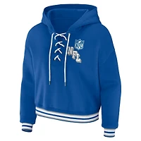 Sweat à capuche lacets bleu NFL WEAR by Erin Andrews pour femme