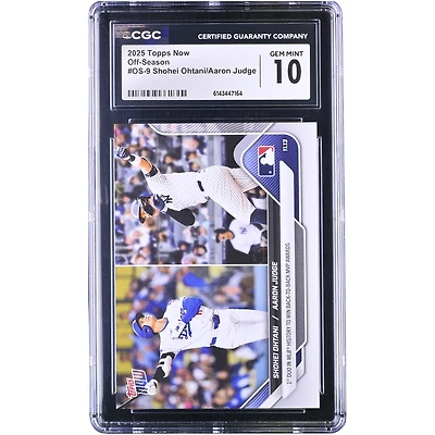 Shohei Ohtani et Aaron Judge, carte Topps Now 2025 : premier duo de l’histoire de la MLB à remporter deux titres de MVP consécutifs. Carte authentifiée CGC n° OS-9 (10 cartes).