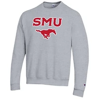 Sweat-shirt à enfiler avec logo Arch Over Champion gris chiné SMU Mustangs pour homme