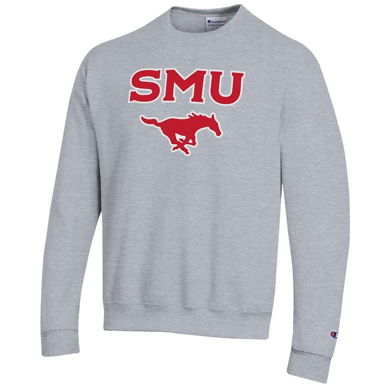 Sweat-shirt à enfiler avec logo Arch Over Champion gris chiné SMU Mustangs pour homme