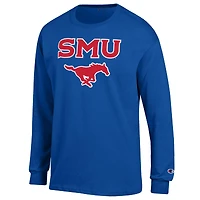 T-shirt à manches longues pour homme Champion Royal SMU Mustangs Arch Over Logo
