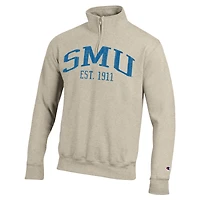 Men's Champion  Cream SMU Mustangs Established Date Quarter-Zip Pullover